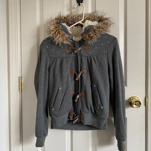 Grey Coat Fur Lining